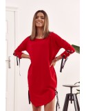 Rotes Kleid mit Krawatten 1403 - Online-Shop - Boutique